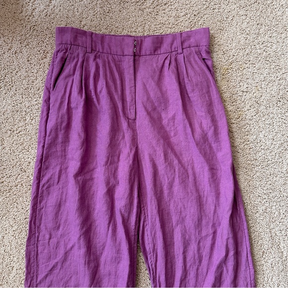 A&F Purple Sloane Linen Blend Wide Leg Pants Size 28/6L - Picture 4 of 7